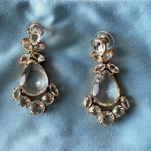 Kate Spade Gold and Clear Crystal Earrings